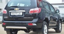 18 599 р. Защита заднего бампера (Ø75x42 мм, нержавейка) SLITKOFF  Chevrolet Trailblazer  GM800 (2012-2016) дорестайлинг  с доставкой в г. Новочеркасск. Увеличить фотографию 4