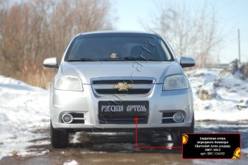 1 429 р. Защитная сетка и заглушка решетки переднего бампера RA Chevrolet Aveo T250 седан рестайлинг (2006-2011)  с доставкой в г. Новочеркасск. Увеличить фотографию 2