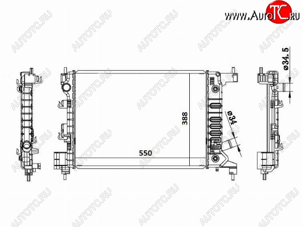 5 699 р. Радиатор двигателя SAT (пластинчатый, МКПП/АКПП)  Chevrolet Aveo  T300 - Cobalt  с доставкой в г. Новочеркасск