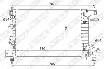 4 299 р. Радиатор двигателя SAT (трубчатый, 1.2/1.4, МКПП)  Chevrolet Aveo  T300 (2011-2015), Chevrolet Captiva (2011-2016), Ravon R4 (2016-2020)  с доставкой в г. Новочеркасск. Увеличить фотографию 1