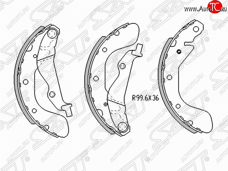 1 539 р. Колодки тормозные задние SAT  Chevrolet Aveo  T200 (2002-2008), Chevrolet Captiva (2011-2016), Ravon Nexia R3 (2016-2020), Ravon R4 (2016-2020)  с доставкой в г. Новочеркасск