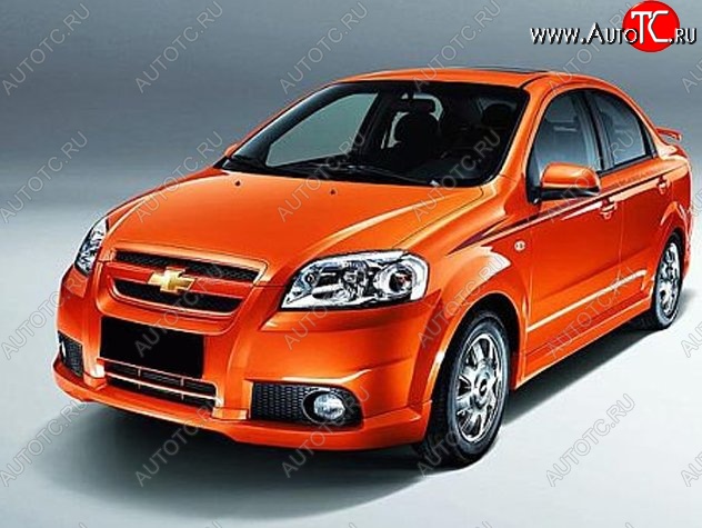 4 499 р. Накладка на передний бампер CT Chevrolet Aveo T250 седан рестайлинг (2006-2011) (Неокрашенная)  с доставкой в г. Новочеркасск