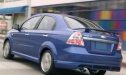 4 499 р. Накладка на задний бампер CT Chevrolet Aveo T250 седан рестайлинг (2006-2011) (Неокрашенная)  с доставкой в г. Новочеркасск. Увеличить фотографию 2