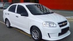 4 599 р. Пороги накладки CT Chevrolet Aveo T250 седан рестайлинг (2006-2011) (Неокрашенные)  с доставкой в г. Новочеркасск. Увеличить фотографию 2