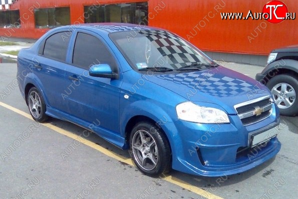 4 599 р. Пороги накладки CT Chevrolet Aveo T250 седан рестайлинг (2006-2011) (Неокрашенные)  с доставкой в г. Новочеркасск