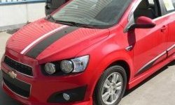 Накладка на передний бампер CT Chevrolet Aveo T300 хэтчбек (2011-2015)