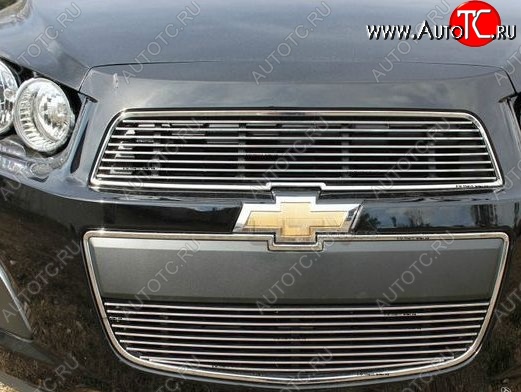 5 499 р. Декоративные вставки решетки радиатора и переднего бампера CT Chevrolet Aveo T300 седан (2011-2015) (Неокрашенная)  с доставкой в г. Новочеркасск