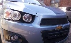 1 469 р. Сетка в решетку радиатора Russtal  Chevrolet Aveo  T300 (2011-2015) седан, хэтчбек (черная)  с доставкой в г. Новочеркасск. Увеличить фотографию 4