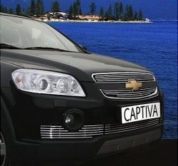 4 049 р. Декоративные вставки решетки радиатора SOUZ-96 Chevrolet Captiva  дорестайлинг (2006-2011)  с доставкой в г. Новочеркасск. Увеличить фотографию 1