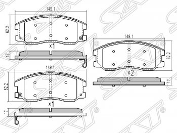 1 669 р. Колодки тормозные SAT (передние)  Chevrolet Captiva (2006-2011), Opel Antara (2006-2010)  с доставкой в г. Новочеркасск. Увеличить фотографию 1