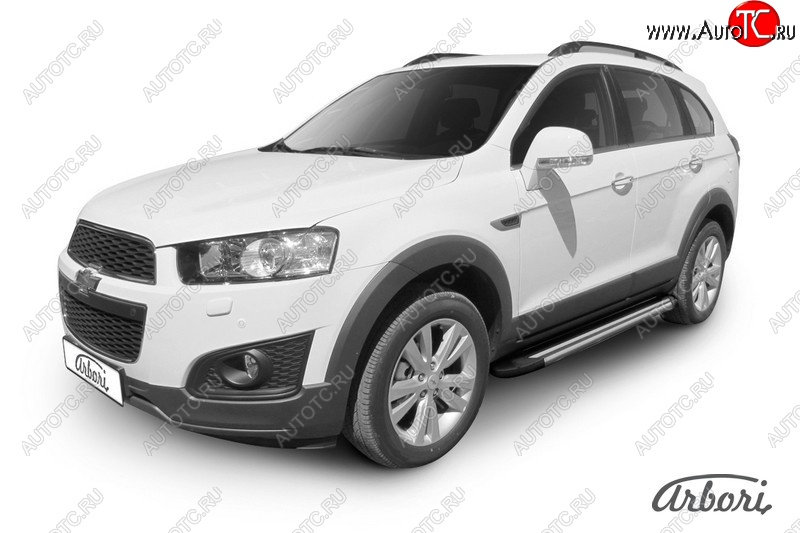 12 509 р. Порожки для ног Arbori Luxe Black Chevrolet Captiva 2-ой рестайлинг (2013-2016)  с доставкой в г. Новочеркасск