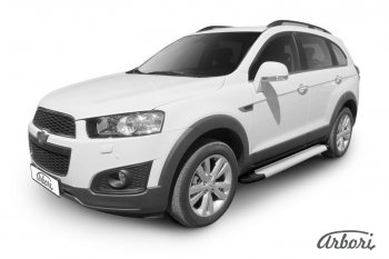 10 979 р. Порожки для ног Arbori Optima Silver Chevrolet Captiva 2-ой рестайлинг (2013-2016)  с доставкой в г. Новочеркасск. Увеличить фотографию 1