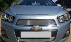 3 199 р. Сетка на бампер Russtal (хром) Chevrolet Captiva 2-ой рестайлинг (2013-2016)  с доставкой в г. Новочеркасск. Увеличить фотографию 2