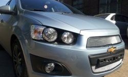 3 199 р. Сетка на бампер Russtal (хром) Chevrolet Captiva 2-ой рестайлинг (2013-2016)  с доставкой в г. Новочеркасск. Увеличить фотографию 5