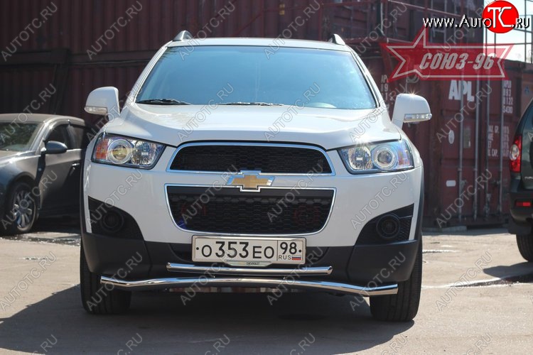 22 679 р. Защита переднего бампера одинарная Souz-96 Premium (d60/42) Chevrolet Captiva 1-ый рестайлинг (2011-2013)  с доставкой в г. Новочеркасск