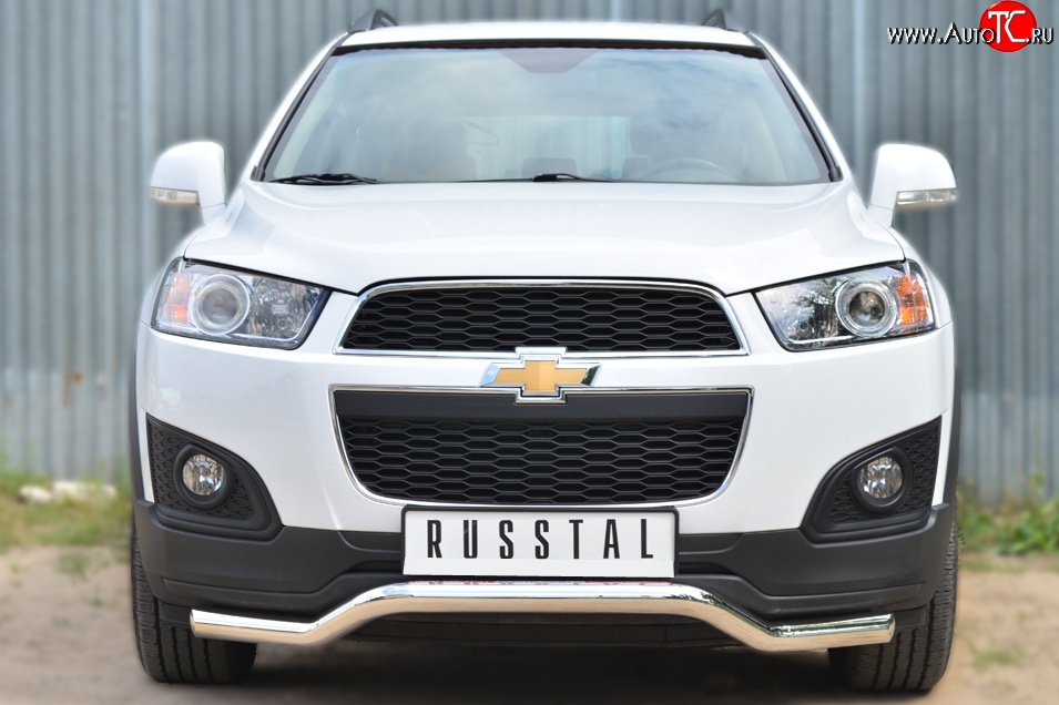 13 599 р. Защита переднего бампера (Ø63 мм волна, нержавейка) SLITKOFF Chevrolet Captiva 2-ой рестайлинг (2013-2016)  с доставкой в г. Новочеркасск