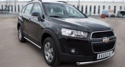 13 499 р. Одинарная защита переднего бампера диаметром 63 мм SLITKOFF  Chevrolet Captiva (2011-2013) 1-ый рестайлинг  с доставкой в г. Новочеркасск. Увеличить фотографию 4