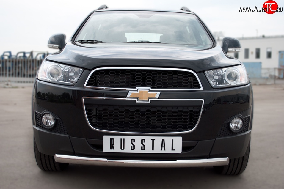 13 499 р. Одинарная защита переднего бампера диаметром 63 мм SLITKOFF  Chevrolet Captiva (2011-2013) 1-ый рестайлинг  с доставкой в г. Новочеркасск