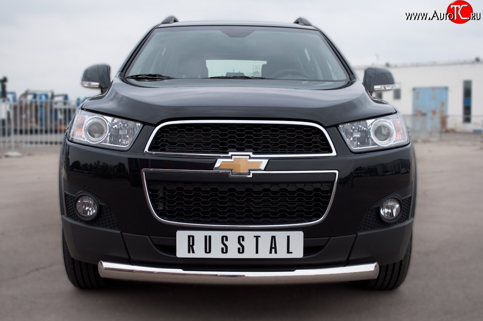 15 999 р. Одинарная защита переднего бампера диаметром 76 мм Russtal Chevrolet Captiva 1-ый рестайлинг (2011-2013)  с доставкой в г. Новочеркасск