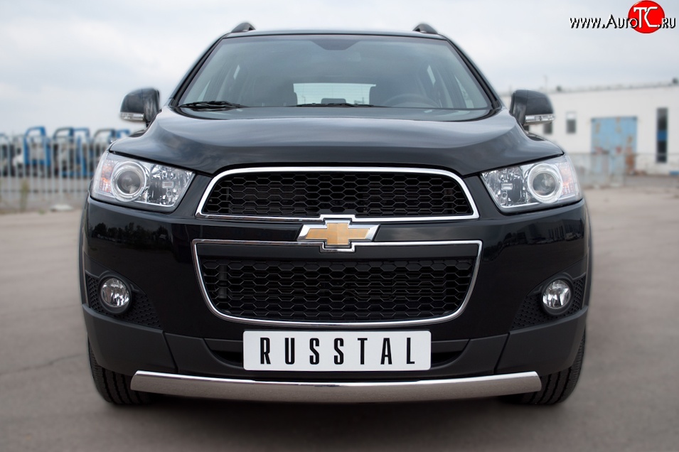 14 999 р. Защита переднего бампера (Ø75х42 мм, нержавейка) Russtal Chevrolet Captiva 1-ый рестайлинг (2011-2013)  с доставкой в г. Новочеркасск