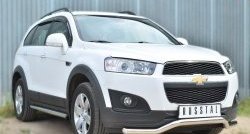 13 849 р. Защита порогов из круглой трубы диаметром 63 мм (рестайлинг) Russtal Chevrolet Captiva 2-ой рестайлинг (2013-2016) (Защита порогов с со скосами на торцах (вариант 1))  с доставкой в г. Новочеркасск. Увеличить фотографию 4