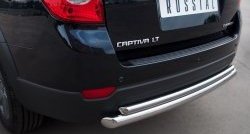 22 499 р. Защита заднего бампера (Ø63 и 42 мм, нержавейка) SLITKOFF Chevrolet Captiva 1-ый рестайлинг (2011-2013)  с доставкой в г. Новочеркасск. Увеличить фотографию 2