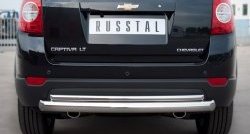 17 949 р. Защита заднего бампера (Ø76 и 42 мм, нержавейка) SLITKOFF Chevrolet Captiva 1-ый рестайлинг (2011-2013)  с доставкой в г. Новочеркасск. Увеличить фотографию 1