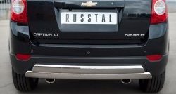 25 999 р. Защита заднего бампера (2 трубы Ø76х42 мм, нержавейка) Russtal Chevrolet Captiva 1-ый рестайлинг (2011-2013)  с доставкой в г. Новочеркасск. Увеличить фотографию 1