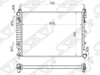 Радиатор двигателя SAT (пластинчатый, 2.2D, МКПП/АКПП) Chevrolet Captiva 1-ый рестайлинг (2011-2013)