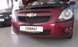 2 089 р. Нижняя сетка на бампер Russtal (черная) Chevrolet Cobalt седан дорестайлинг (2011-2016)  с доставкой в г. Новочеркасск. Увеличить фотографию 2