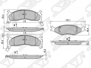 Колодки тормозные SAT (передние) KIA (КИА) Sportage (Спортаж)  1 JA (1993-2006) 1 JA