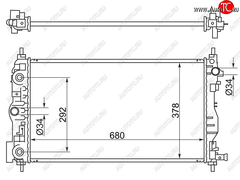 8 249 р. Радиатор двигателя SAT (пластинчатый, МКПП/АКПП, Z20S1, LLW, Z20D1)  Chevrolet Cruze ( J300,  J305,  J308) - Orlando  с доставкой в г. Новочеркасск