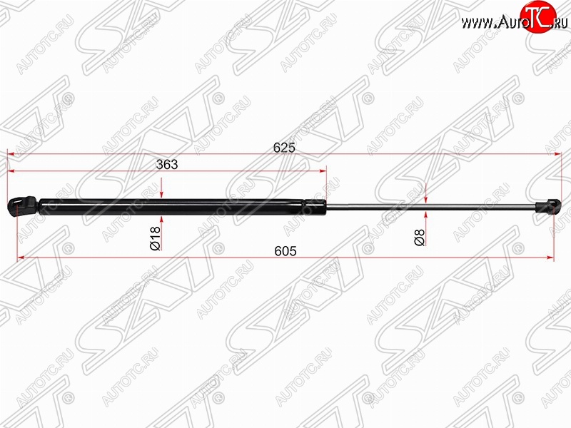 599 р. Газовый упор крышки багажника SAT  Chevrolet Cruze  J305 (2009-2012) хэтчбек дорестайлинг  с доставкой в г. Новочеркасск