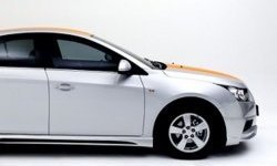 3 999 р. Накладка на передний бампер Extrime Chevrolet Cruze J305 хэтчбек дорестайлинг (2009-2012) (Неокрашенная)  с доставкой в г. Новочеркасск. Увеличить фотографию 2