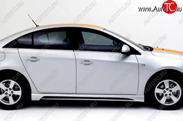 4 199 р. Пороги накладки Extrime  Chevrolet Cruze ( J300,  J305) (2009-2015) седан дорестайлинг, хэтчбек дорестайлинг, седан рестайлинг, хэтчбек рестайлинг (Неокрашенные)  с доставкой в г. Новочеркасск