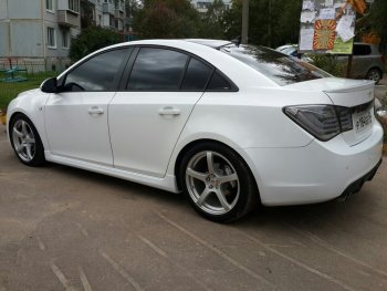 4 099 р. Пороги накладки пластиковые CT  Chevrolet Cruze ( J300,  J305,  J308) (2009-2015) седан дорестайлинг, хэтчбек дорестайлинг, седан рестайлинг, универсал рестайлинг, хэтчбек рестайлинг (Неокрашенные)  с доставкой в г. Новочеркасск. Увеличить фотографию 2