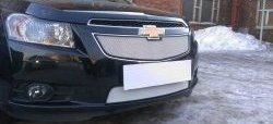 1 559 р. Нижняя сетка на бампер Russtal (хром)  Chevrolet Cruze ( J300,  J305) (2009-2015) седан дорестайлинг, хэтчбек дорестайлинг, седан рестайлинг, хэтчбек рестайлинг  с доставкой в г. Новочеркасск. Увеличить фотографию 2