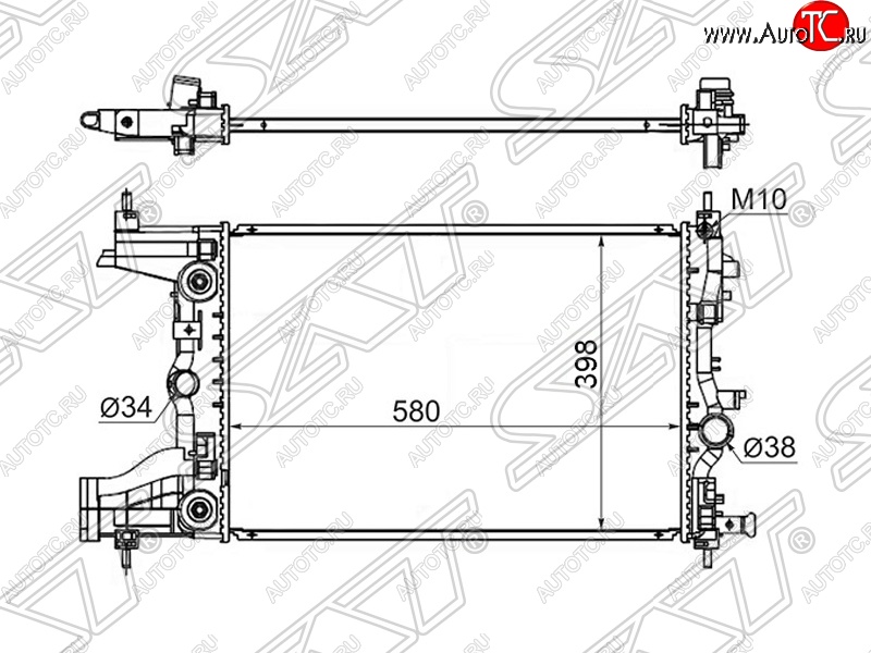 6 549 р. Радиатор SAT (пластинчатый, 1,8/1,6, АКПП) Opel Astra J хэтчбек 5 дв. дорестайлинг (2009-2012)  с доставкой в г. Новочеркасск