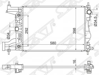 4 899 р. Радиатор двигателя SAT (трубчатый, МКПП/АКПП)  Chevrolet Cruze ( J300,  J305,  J308) - Lacetti ( седан,  универсал,  хэтчбек)  с доставкой в г. Новочеркасск. Увеличить фотографию 1