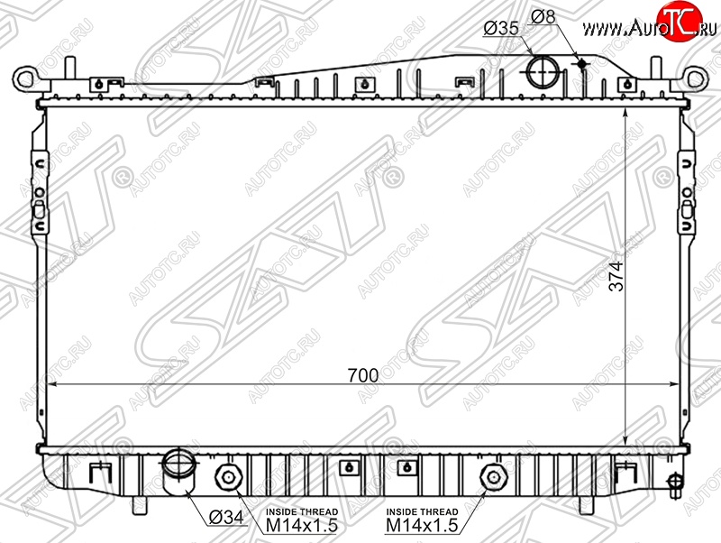 7 499 р. Радиатор двигателя SAT (пластинчатый, 1.8/2.0/2.5, АКПП/МКПП)  Chevrolet Epica  V250 - Evanda  с доставкой в г. Новочеркасск