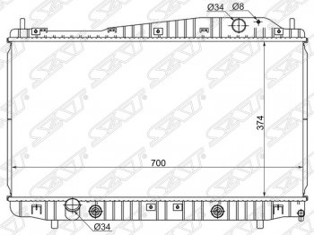 7 349 р. Радиатор двигателя SAT (пластинчатый, 1.8/2.0/2.5, АКПП)  Chevrolet Epica  V250 - Evanda  с доставкой в г. Новочеркасск. Увеличить фотографию 1