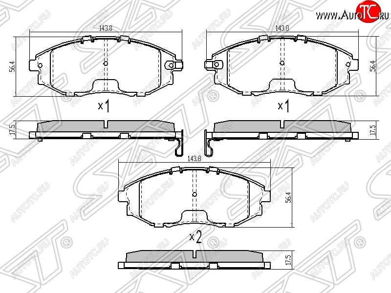 1 269 р. Колодки тормозные SAT (передние) Chevrolet Epica V250 (2006-2012)  с доставкой в г. Новочеркасск