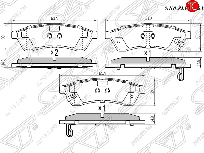 829 р. Колодки тормозные SAT (задние)  Chevrolet Epica  V250 (2006-2012)  с доставкой в г. Новочеркасск