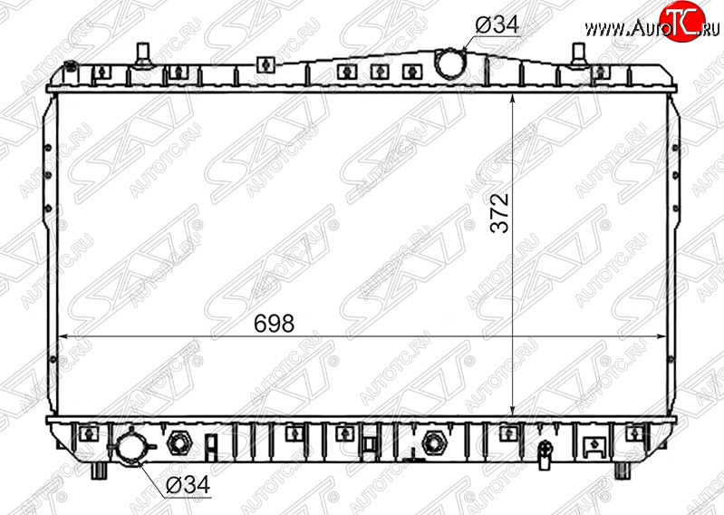 5 199 р. Радиатор двигателя SAT (трубчатый, 1.4/1.6/1.8, МКПП/АКПП) Chevrolet Lacetti седан (2002-2013)  с доставкой в г. Новочеркасск