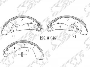 1 799 р. Колодки тормозные SAT (задние) Daewoo Nexia рестайлинг (2008-2015)  с доставкой в г. Новочеркасск. Увеличить фотографию 1