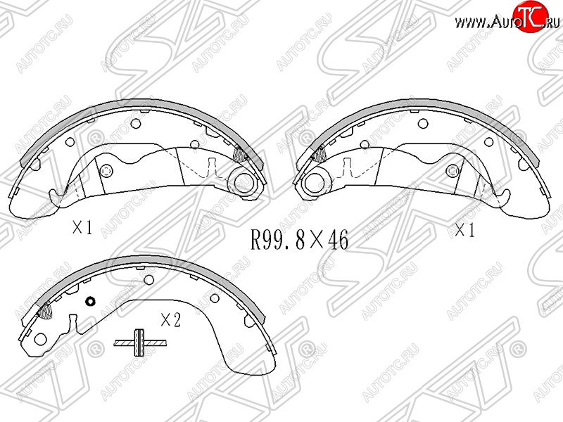 1 799 р. Колодки тормозные SAT (задние) Daewoo Nexia рестайлинг (2008-2015)  с доставкой в г. Новочеркасск