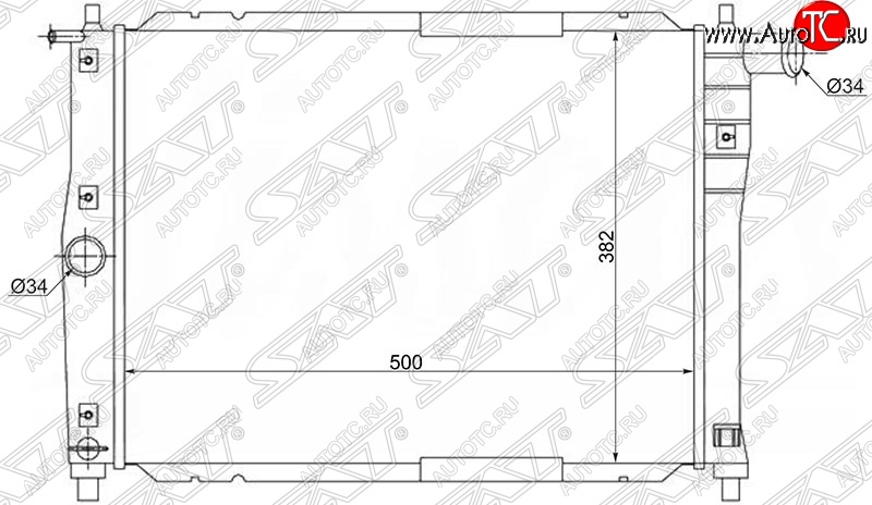 4 499 р. Радиатор двигателя SAT (пластинчатый, МКПП) Chevrolet Lanos T100 седан (2002-2017)  с доставкой в г. Новочеркасск