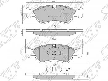 1 189 р. Колодки тормозные SAT (передние) Chevrolet Lanos T100 седан (2002-2017)  с доставкой в г. Новочеркасск. Увеличить фотографию 1