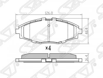 979 р. Колодки тормозные SAT (для диска 236 mm)  Chevrolet Lanos  T100 (2002-2017), Daewoo Nexia  рестайлинг (2008-2015), ЗАЗ Chance ( седан,  хэтчбэк) (2009-2017)  с доставкой в г. Новочеркасск. Увеличить фотографию 1