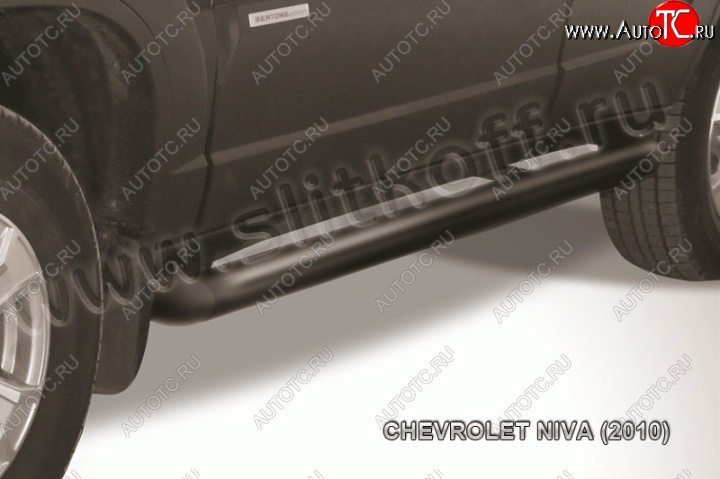 9 199 р. Защита порогов d76 труба Slitkoff Chevrolet Niva 2123 рестайлинг (2009-2020) (Нержавейка, Полированная)  с доставкой в г. Новочеркасск